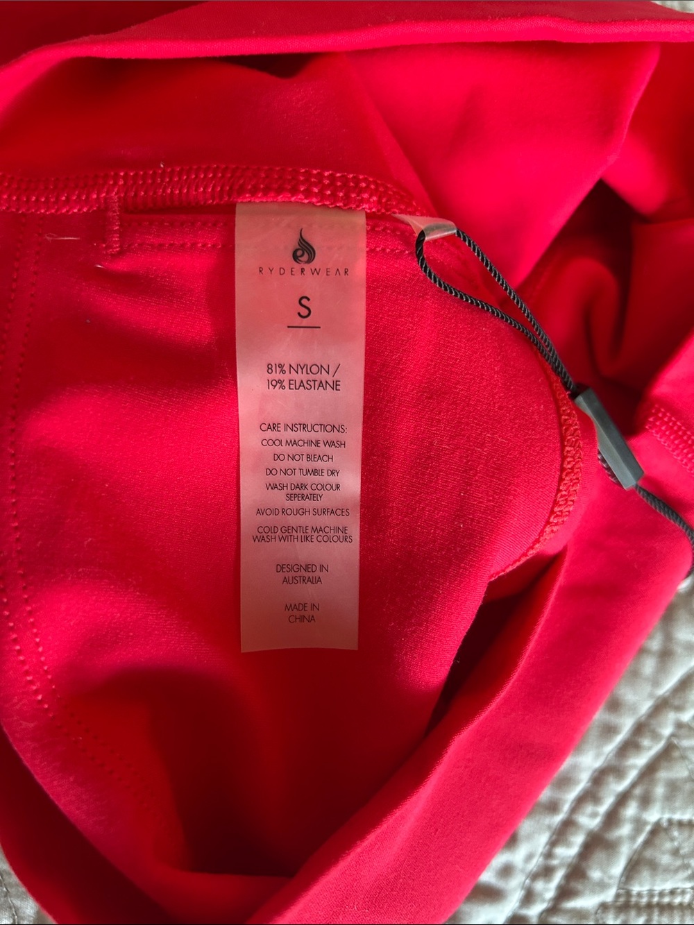 Ryderwear Bright Red High-Waist Bike Shorts - Picture 3 of 3